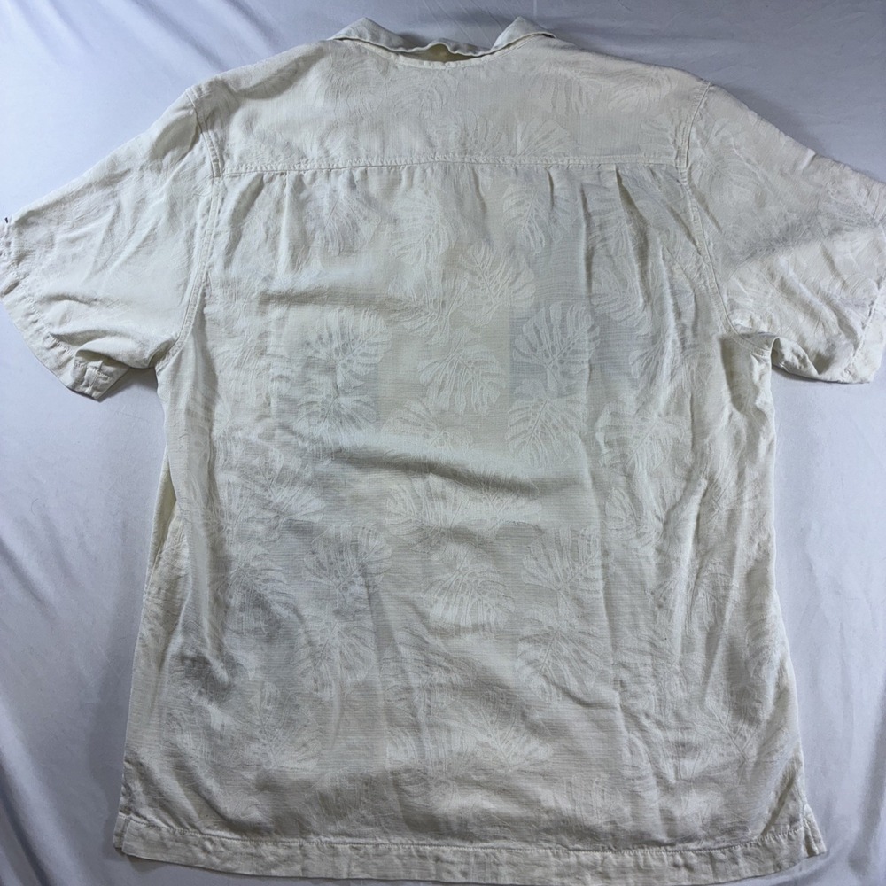 Tommy Bahama Washington Football Team Silk Blend Camp Shirt Cream Mens Large - Picture 14 of 15